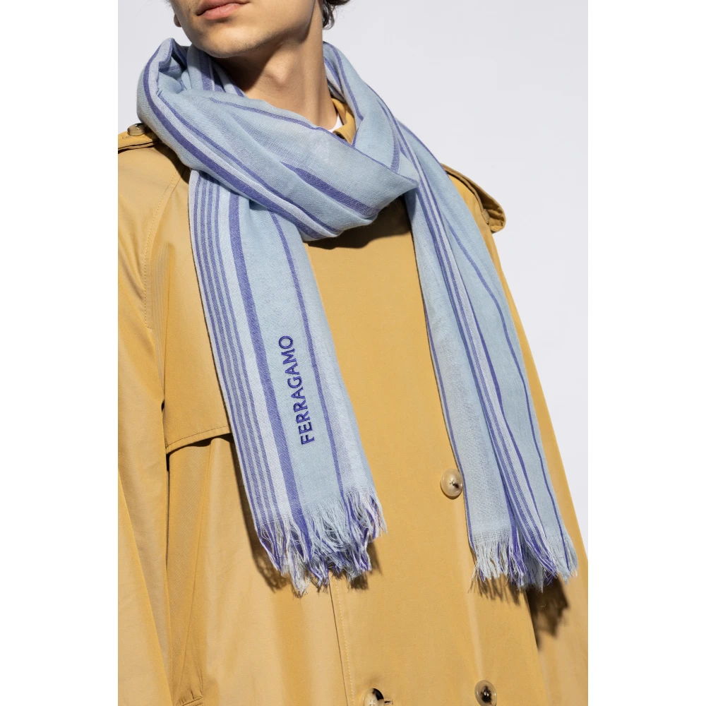 Salvatore Ferragamo Wollen sjaal Blue Heren