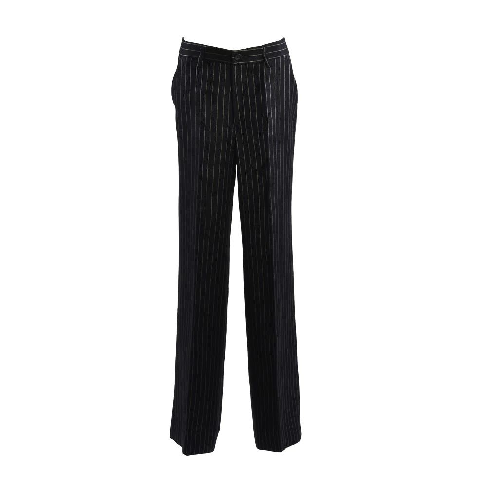 P.a.r.o.s.h. Blauwe Linnen en Acetaat Wijde Pijp Broek Blue Dames