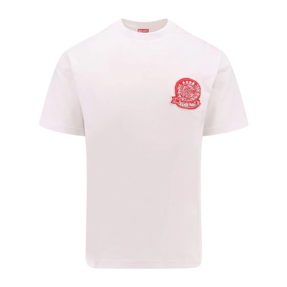 Kenzo Biologisch Katoenen T-shirt met Varsity Patch White Heren