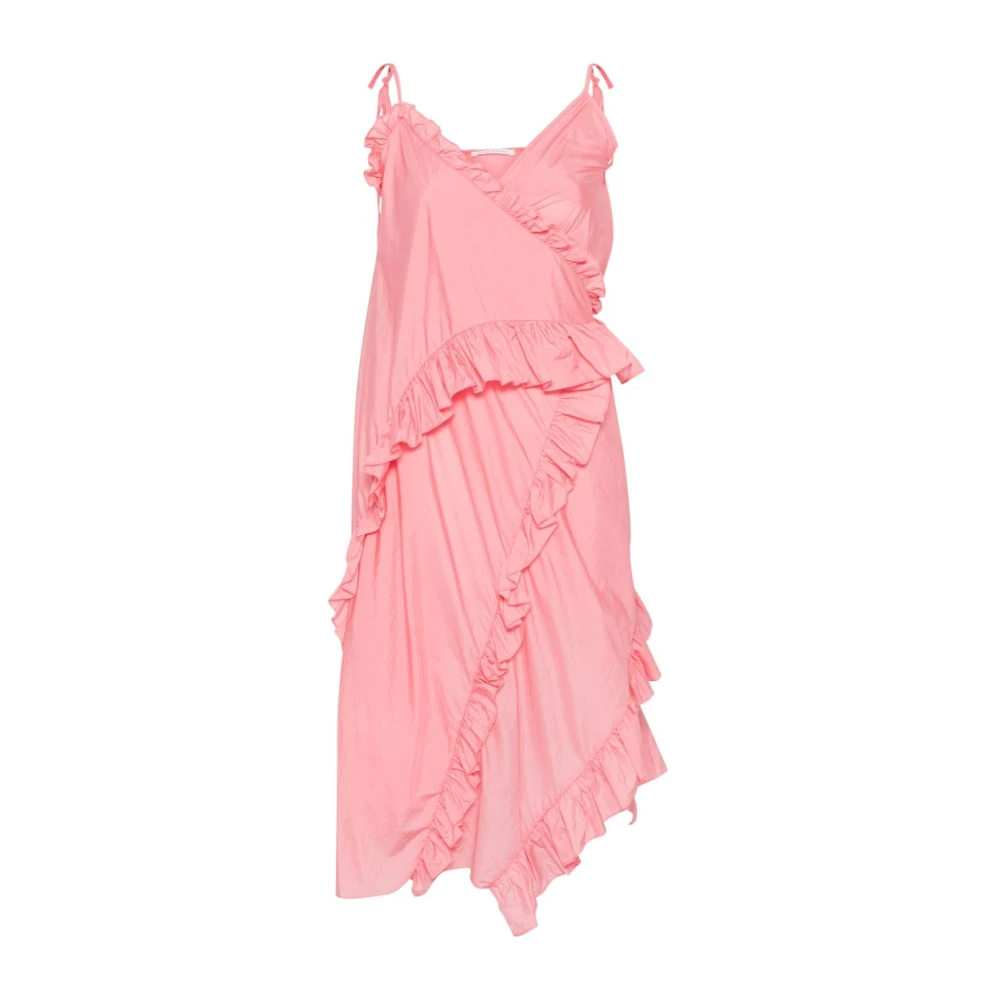 Cecilie Bahnsen Roze Wrap Jurk met Ruches Pink Dames