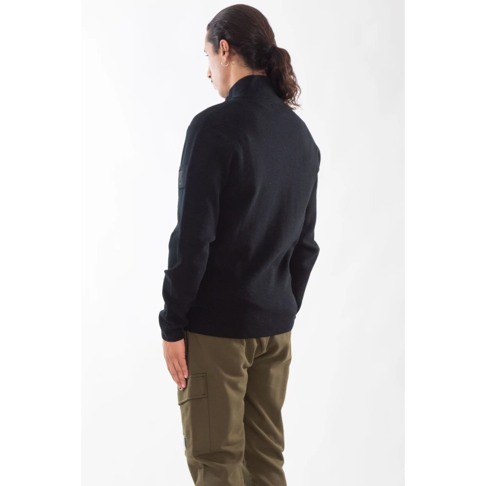 C.P. Company Cardigan van extrafijne wol met rits Black Heren