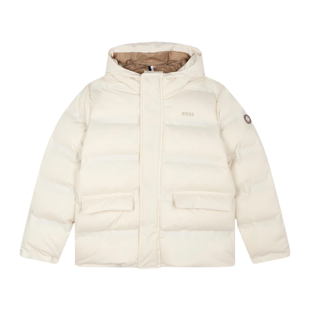 Hugo Boss Capuchon Winterjas Zand Gewatteerd Beige Heren