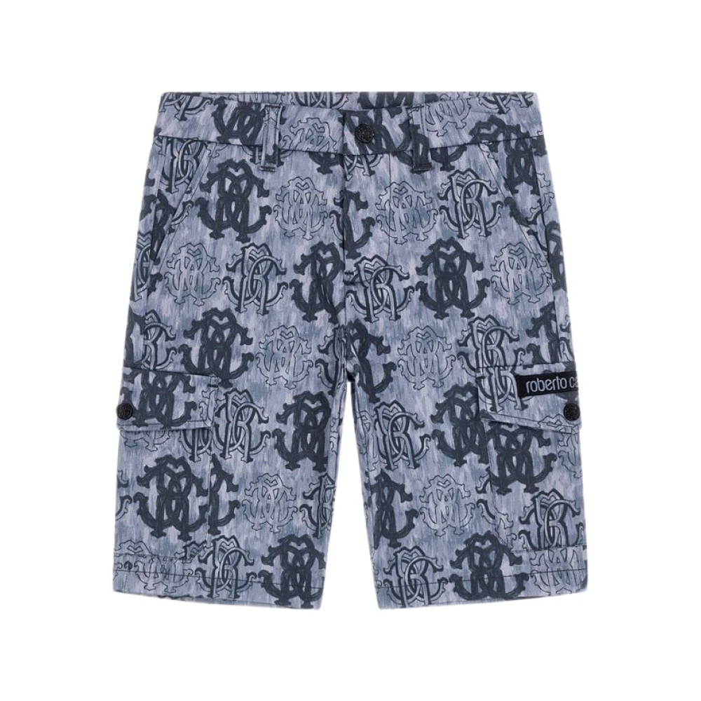 Roberto Cavalli Blue Shorts, Male, 14 Y, Rc Jeans Grey/ Made In Italy