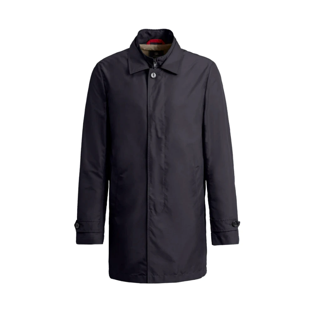 Fay Blue Single-Breasted Coats, Male, Xl, Morning Double-Front Jacket
