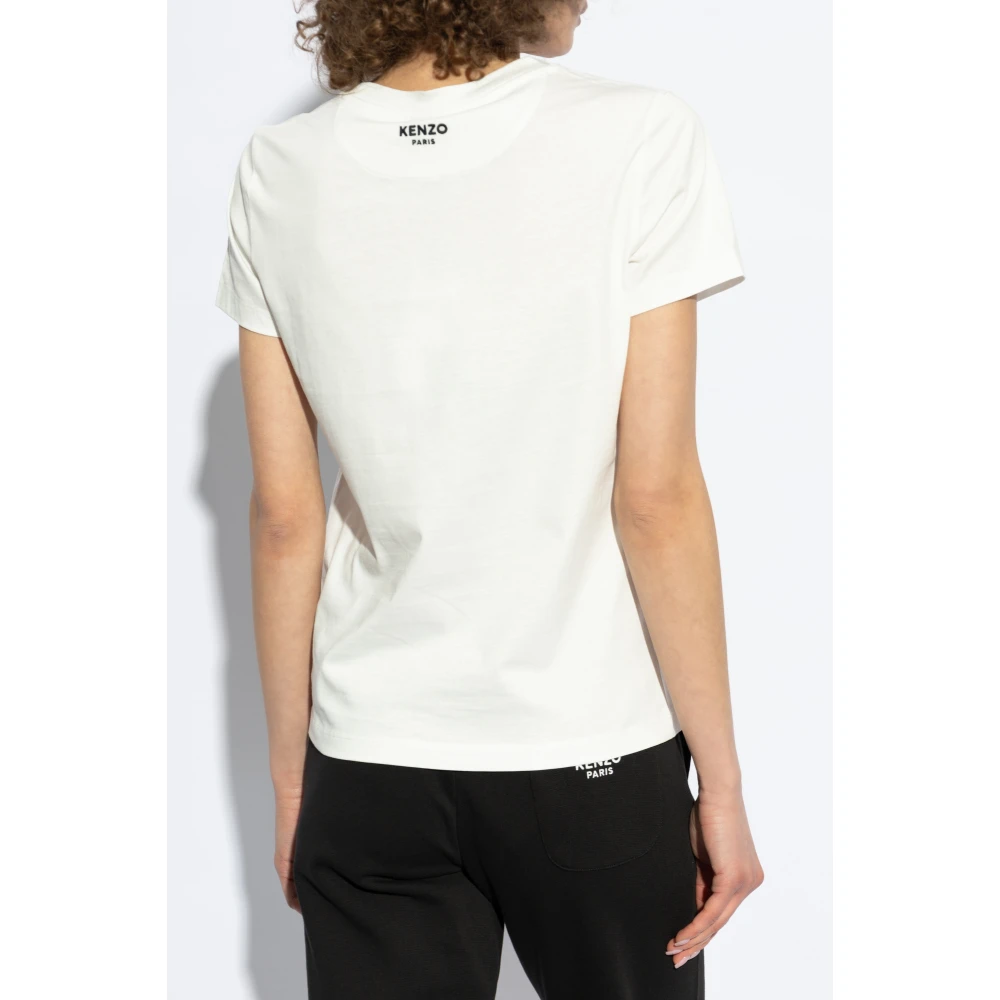 Kenzo T-shirt met logopatch White Dames