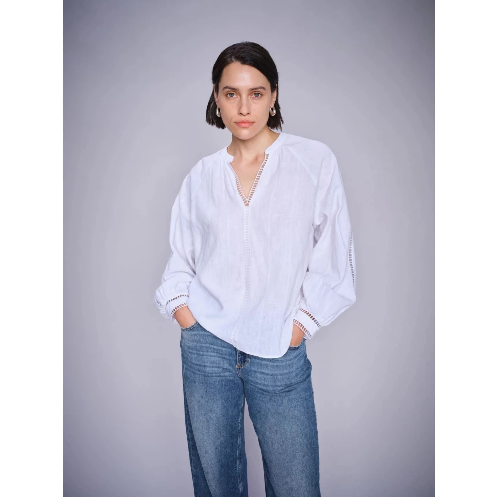 MOS MOSH Boho Chic Linnen Blouse Spellbound White Dames