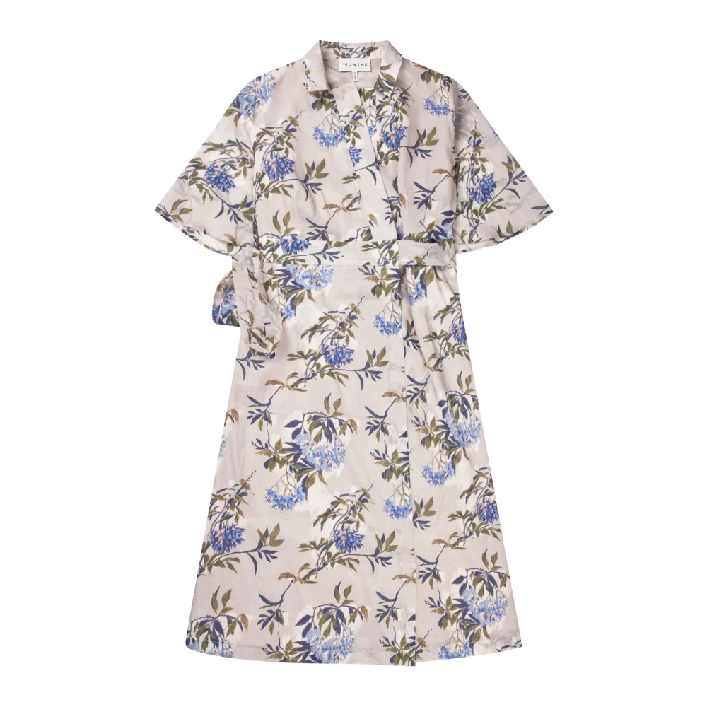 Munthe Bloemen Wikkeljurk Licht Grijs Multicolor Dames