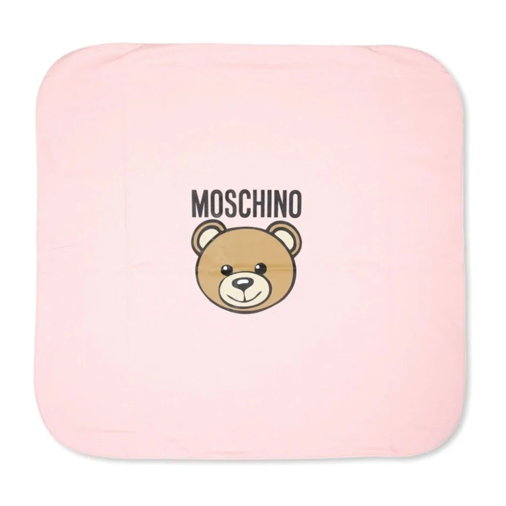 Moschino Teddy Bears Print Katoenen Deken Pink Unisex