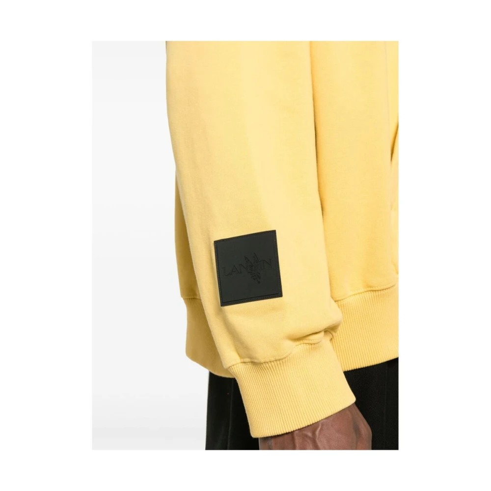 Lanvin Gele Katoenen Sweatshirt met Geborduurd Logo Yellow Heren