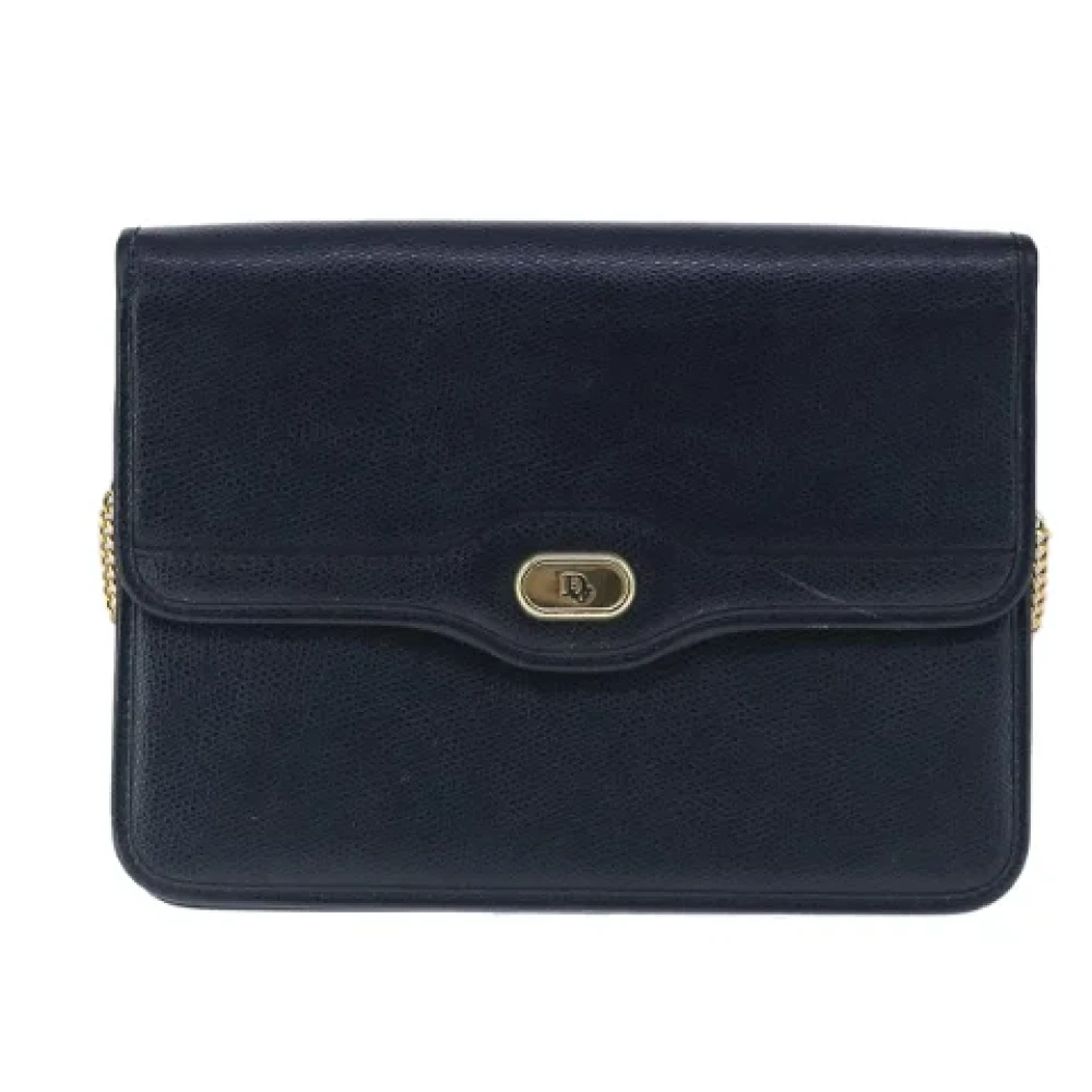 Dior Vintage Pre-owned Leather clutches Black Dames