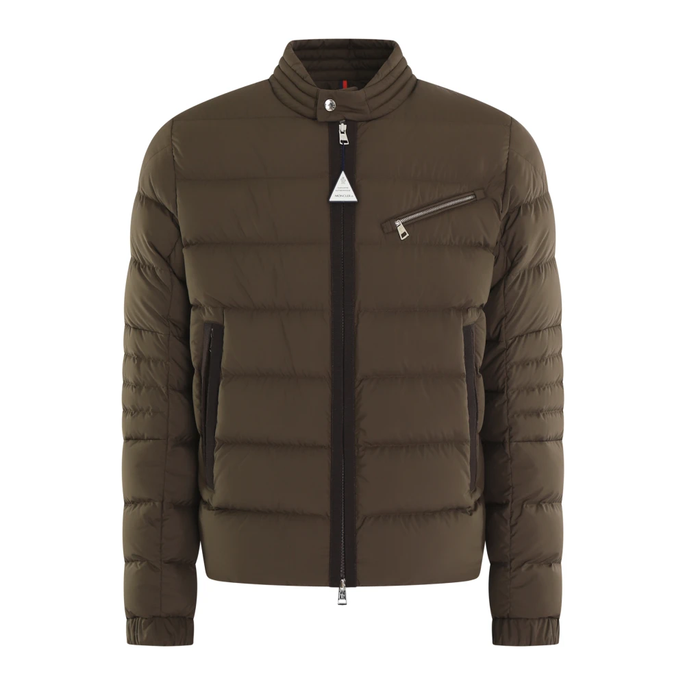 Moncler Stijlvolle Bikerjas Brown Heren
