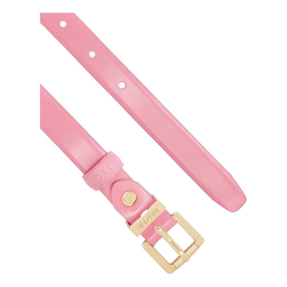 Kazar Smalle roze jurkriem met gouden gesp Pink Dames