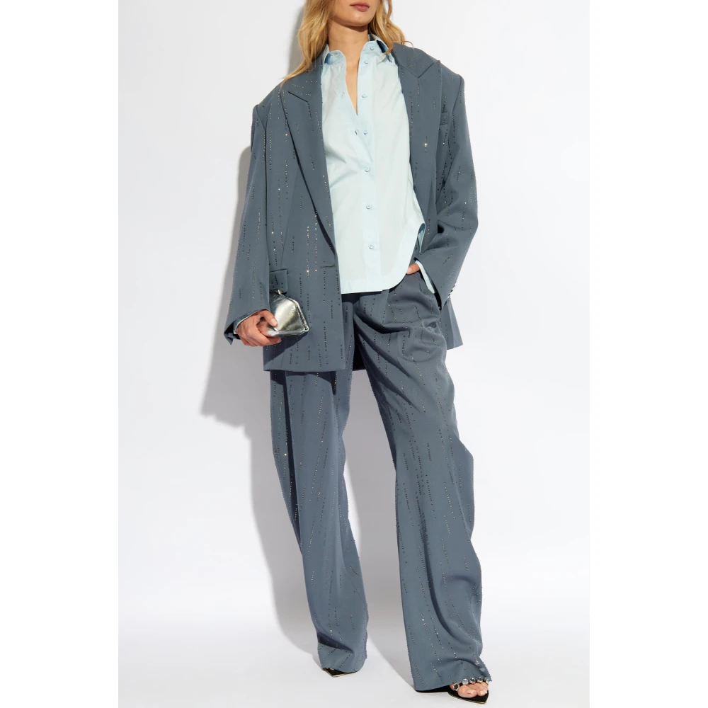 The Attico Shirt met logo Blue Dames