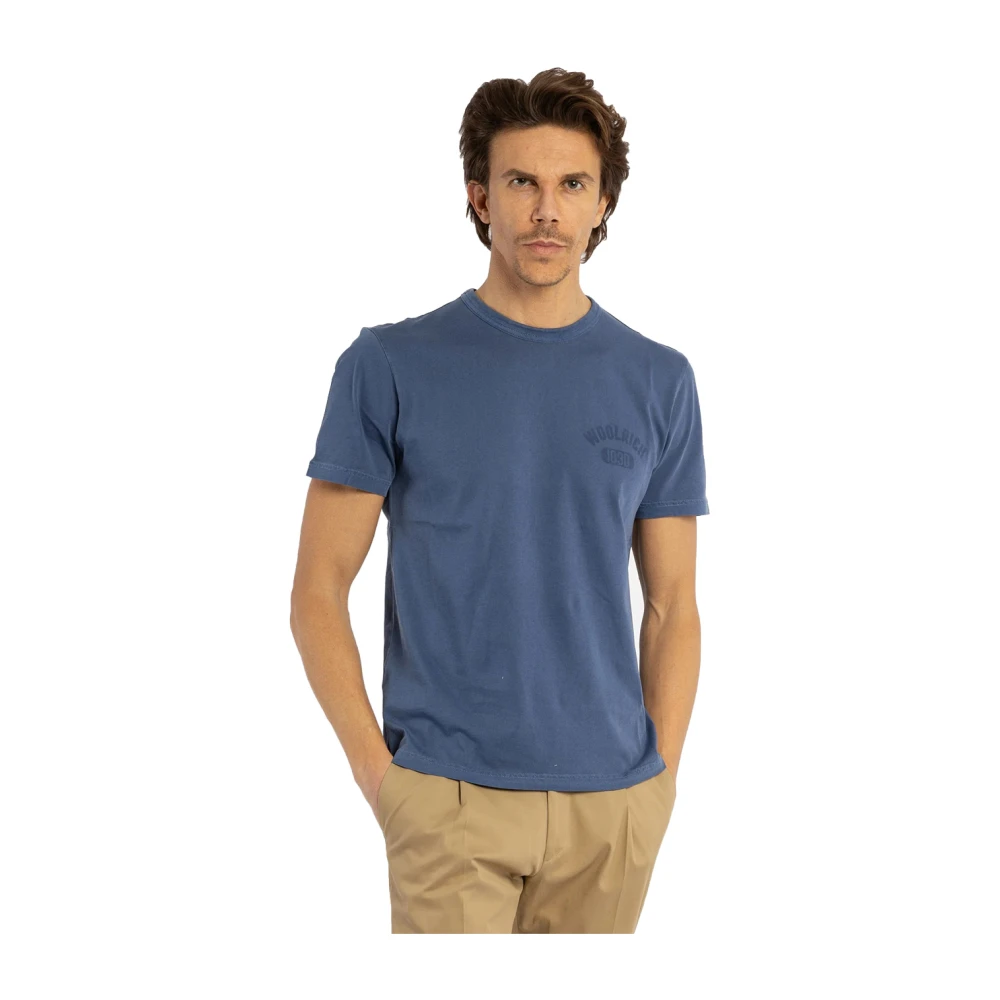 Woolrich Stijlvolle T-shirts voor Mannen en Vrouwen Blue Heren