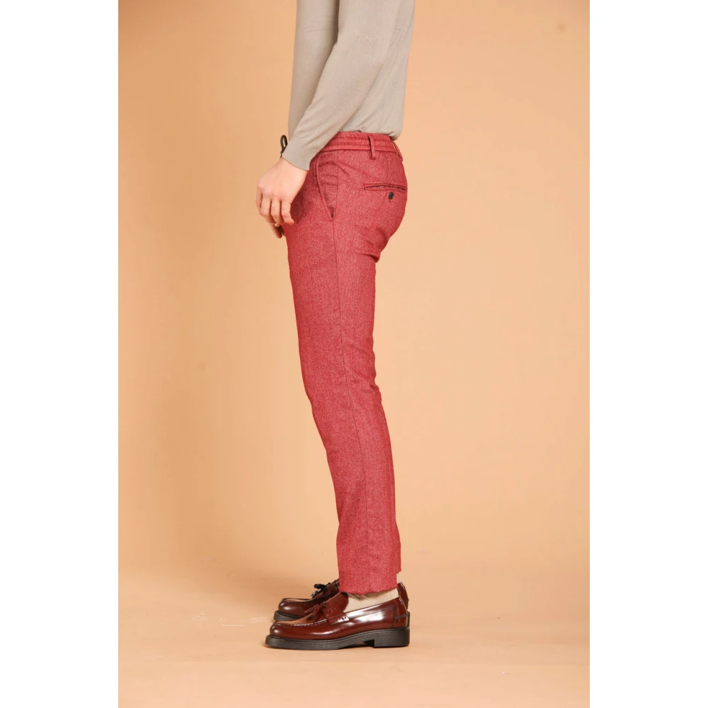 Mason's Wol-Effekt Flanel Extra Slim Fit Chino Broek Red Heren