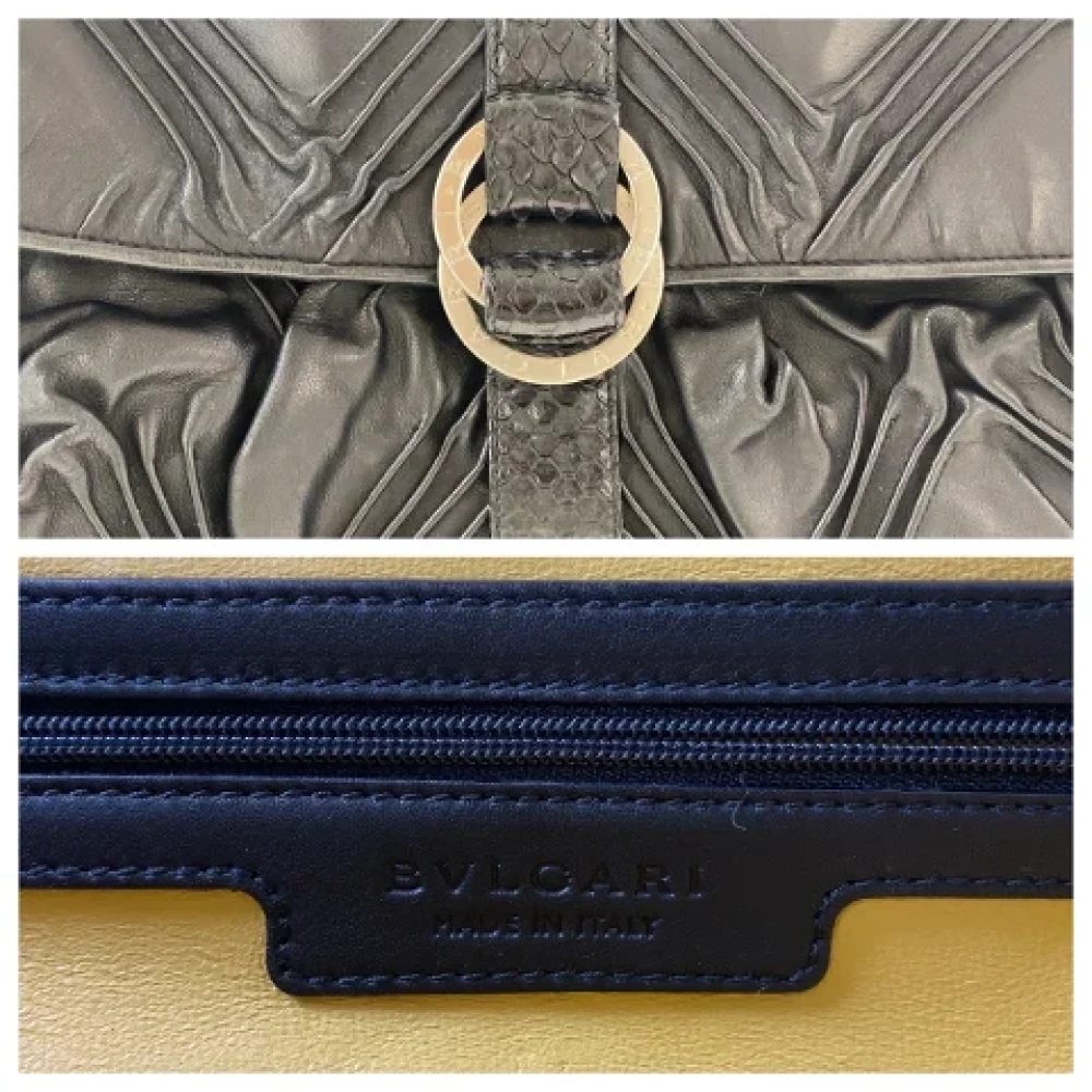 Bvlgari Vintage Pre-owned Leather shoulder-bags Black Dames