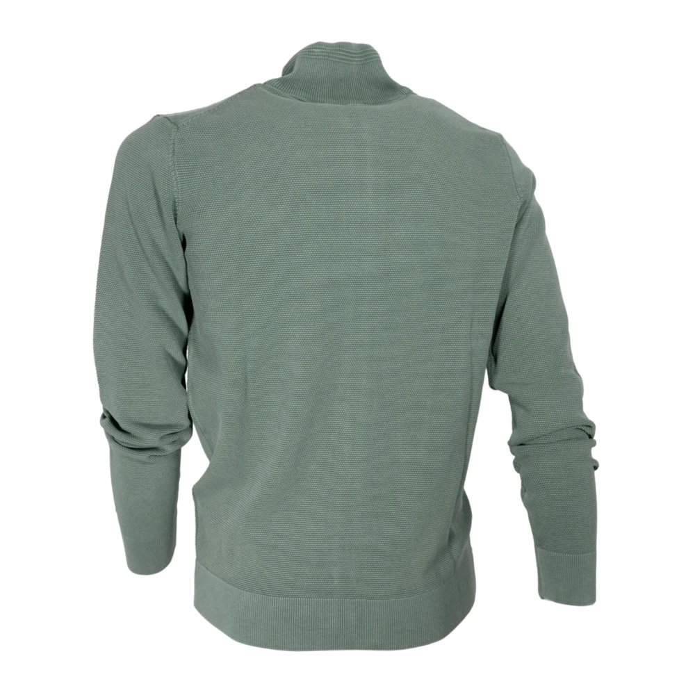 aeronautica militare Groene Katoenen Full Zip Sweater Ma1393 Green Heren