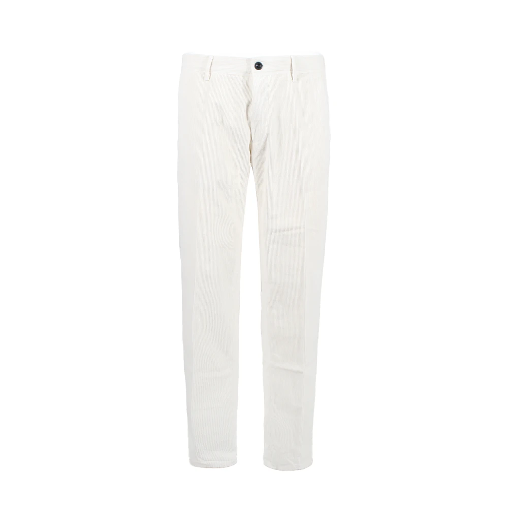 Incotex Witte Corduroy Broek met Zakken White Heren