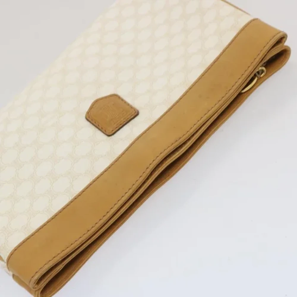 Celine Vintage Pre-owned Fabric clutches White Dames