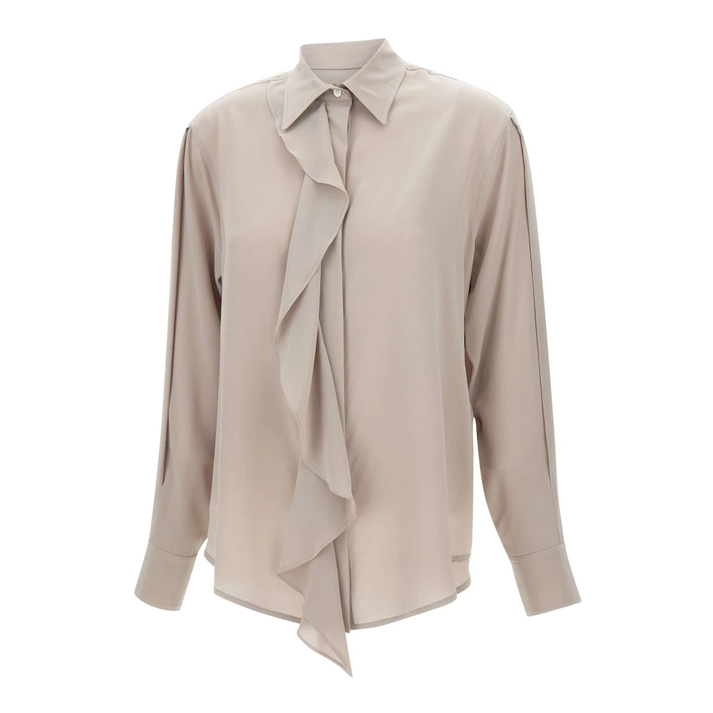 Victoria Beckham Zijden 'New Cdc' Shirt Beige Dames