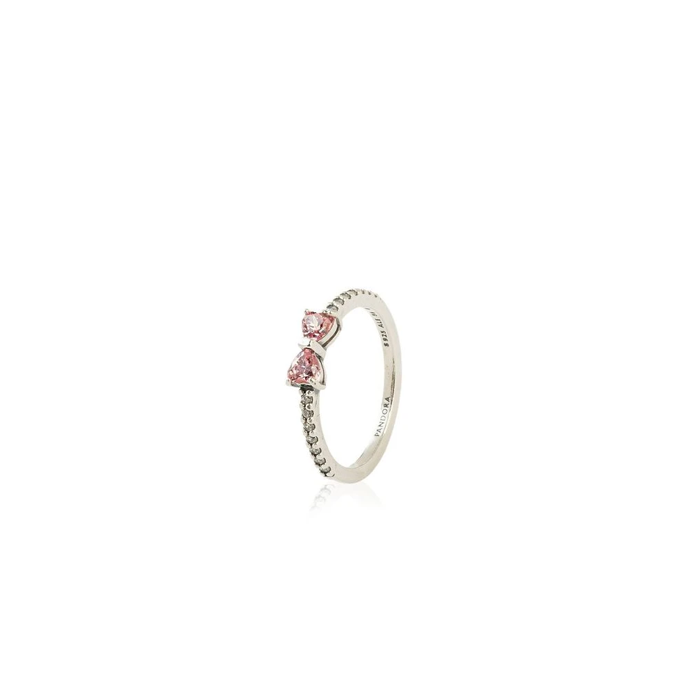 Pandora , Rings, Female, Gray, 56 Mm, Pink Luminous Bow Ring