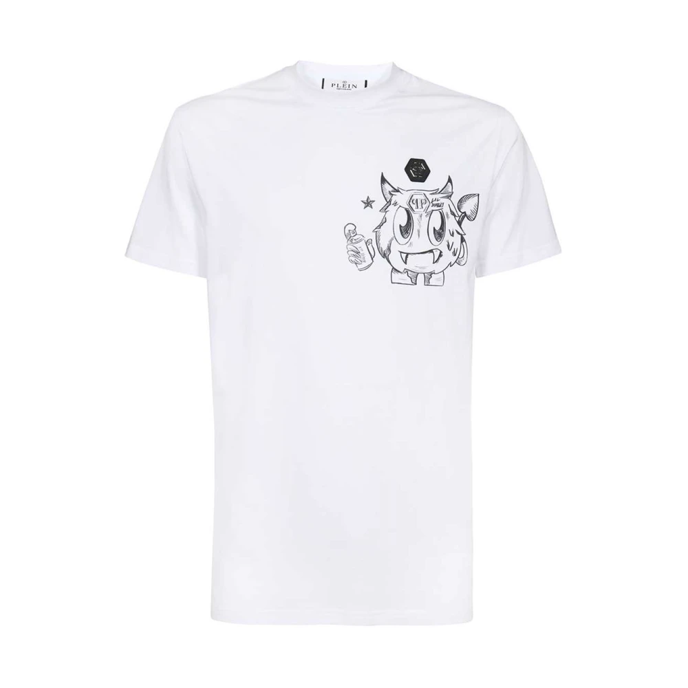 Philipp Plein Logo Print Katoenen T-shirt White Heren