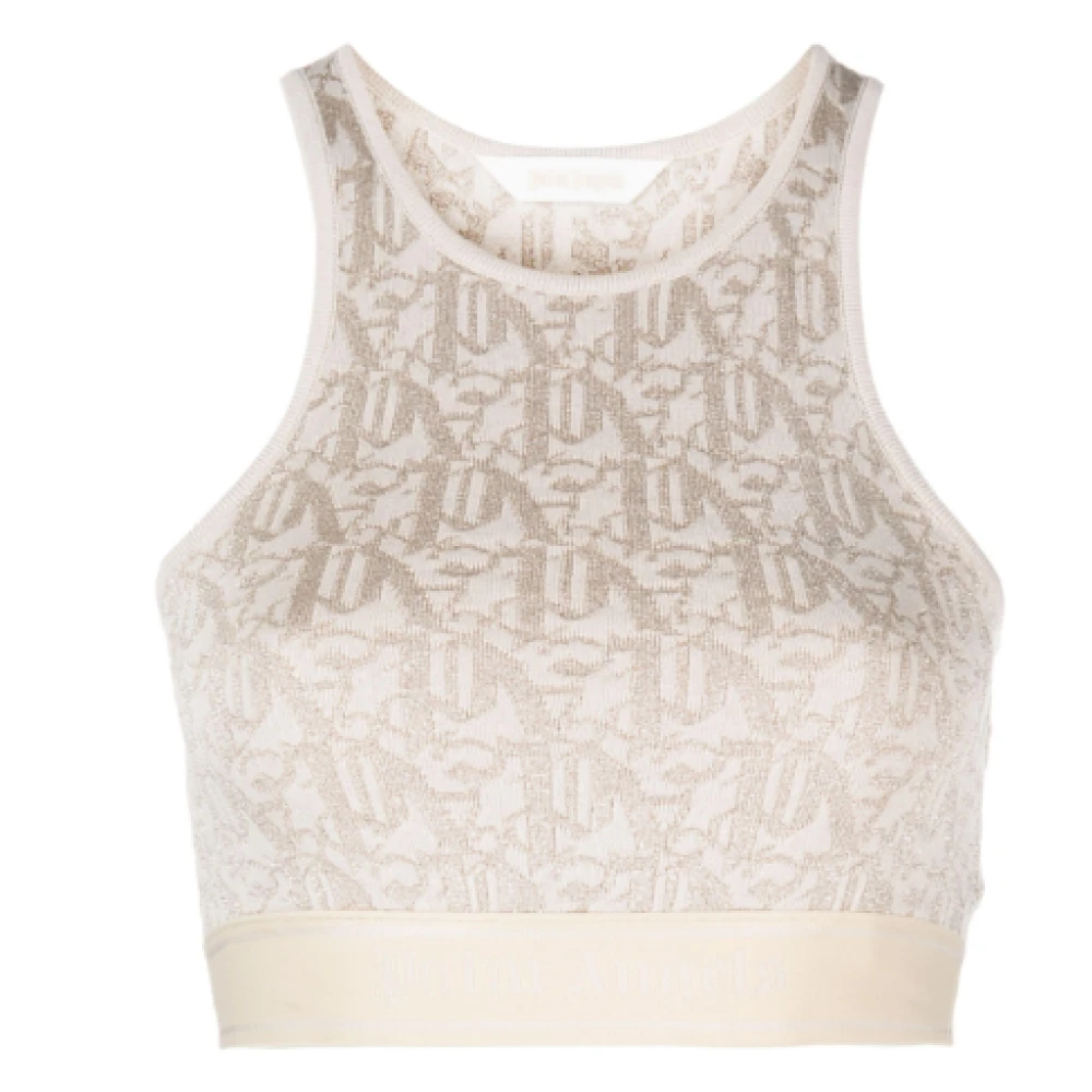 Palm Angels Stijlvolle Top met Uniek Ontwerp Beige Dames