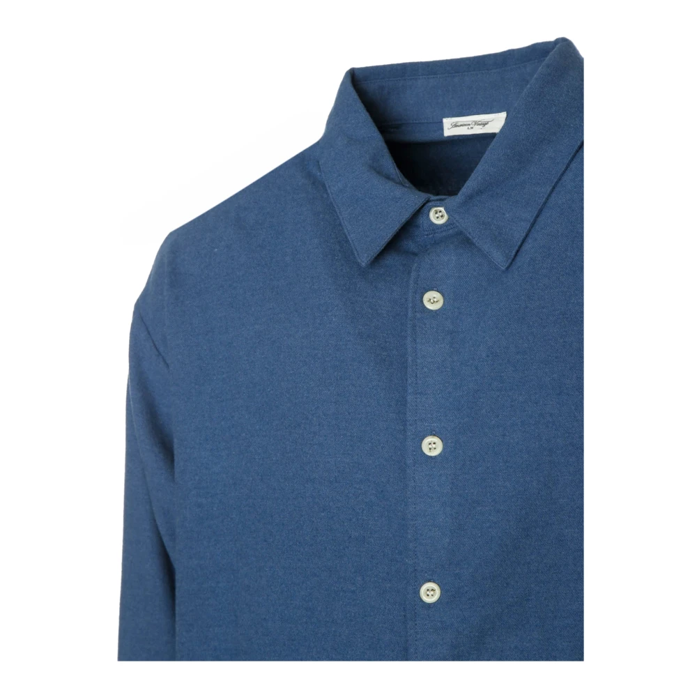 American vintage Oversized Shirt met Klassieke Kraag Blue Heren