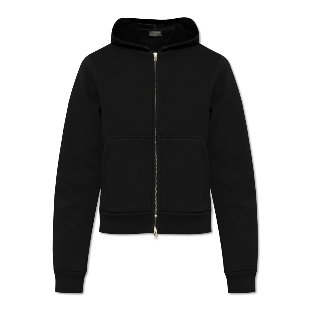 Balenciaga Geknipte hoodie Black Heren
