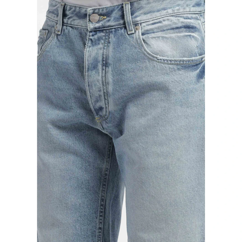 Icon Denim Reguliere Denim Bermuda met Licht Wassen en Versleten Details Blue Heren
