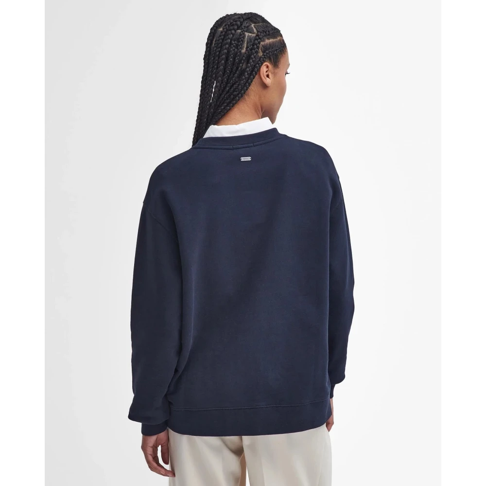 Barbour Vintage Varsity Sweatshirt Blue Dames