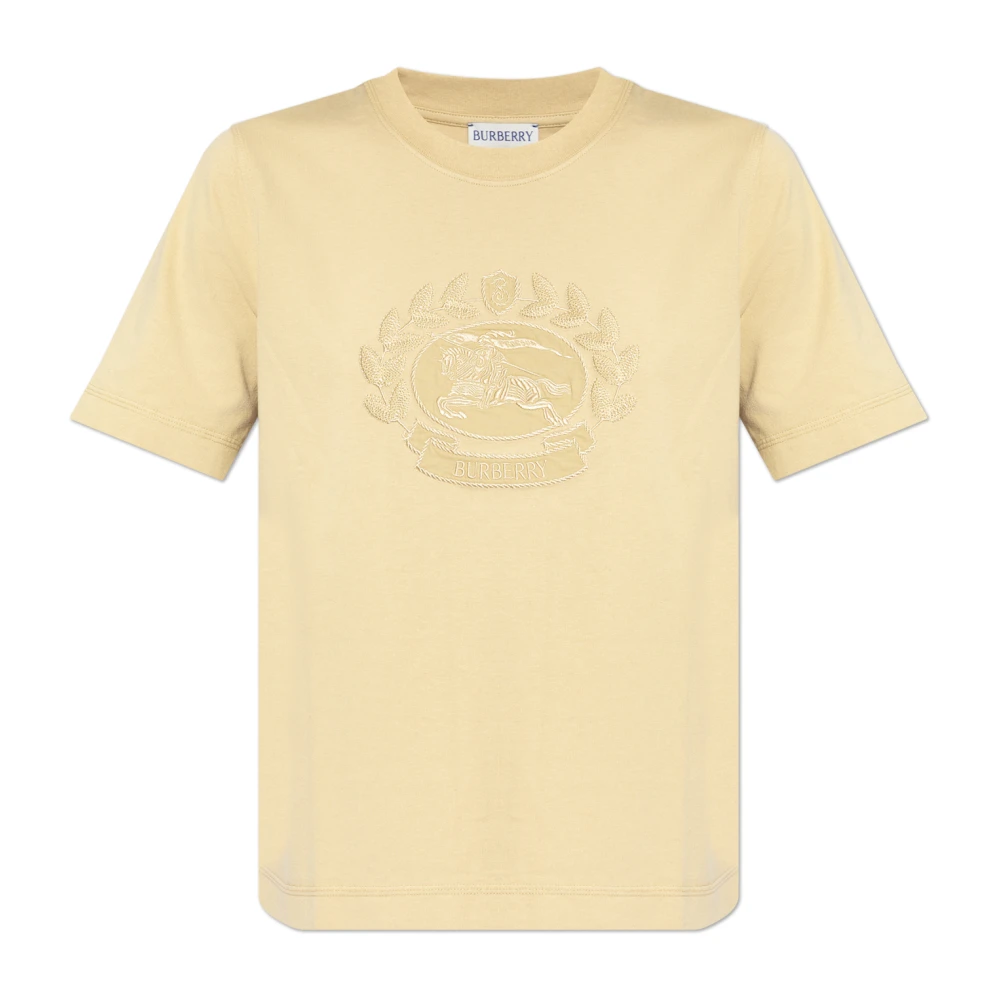 Burberry Beige Katoenen T-shirt Herfst-Winter 2024 Beige Dames