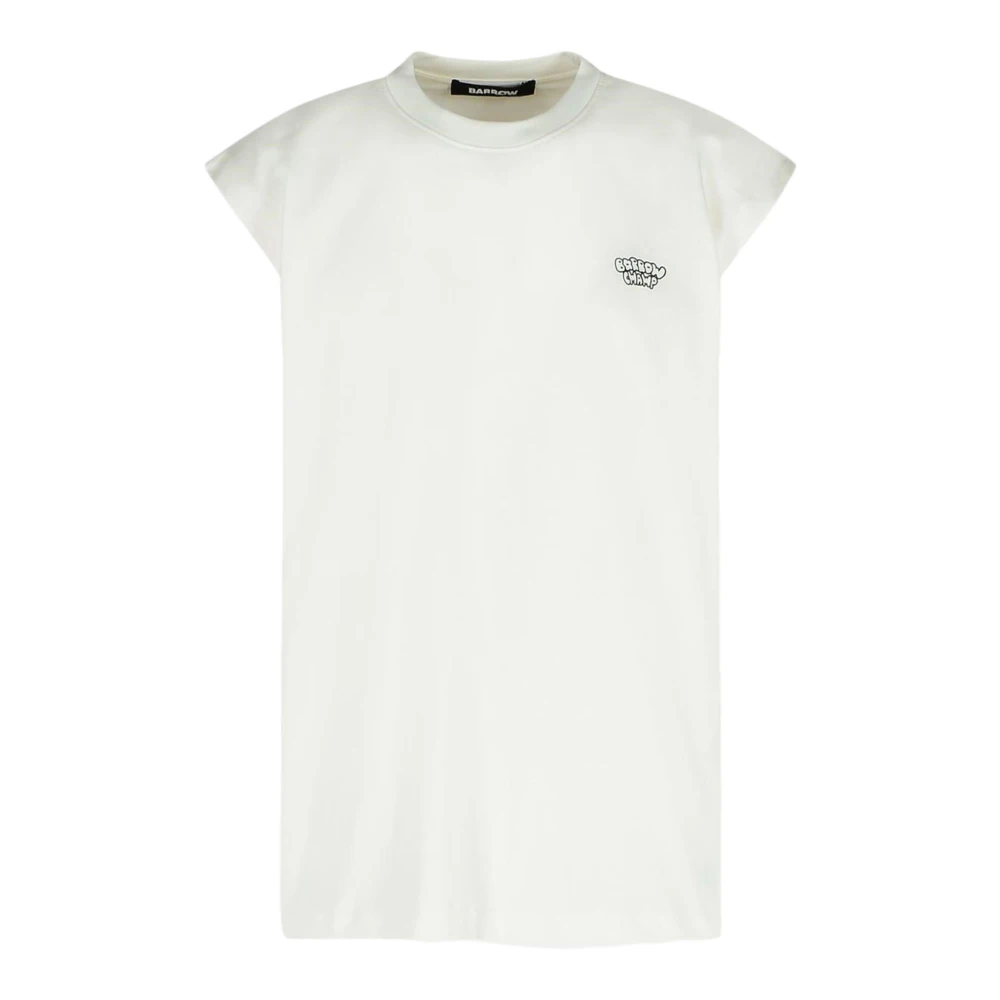 Barrow Witte Katoenen Tanktop met Contrast Logo White Heren