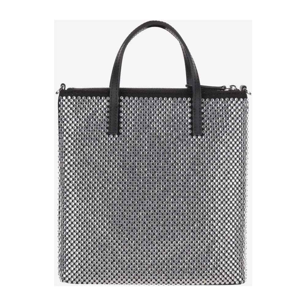 pinko Rhinestone Leren Schoudertas Black Dames
