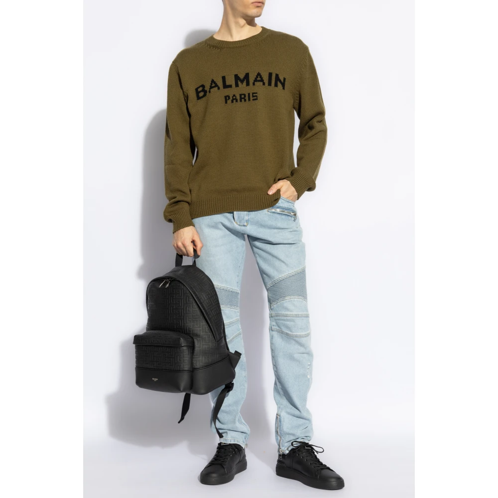Balmain Trui met logo Green Heren