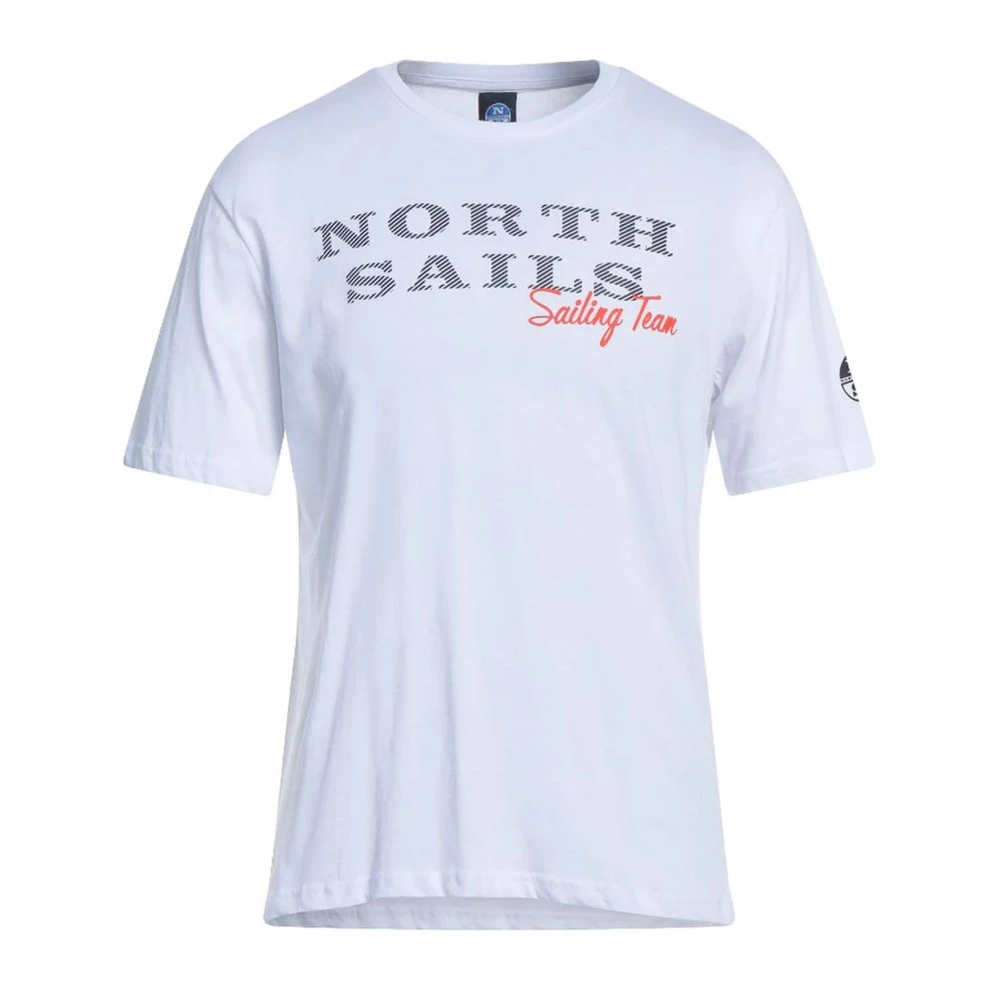 North Sails Men's White Embossed Logo Cotton T-Shirt
