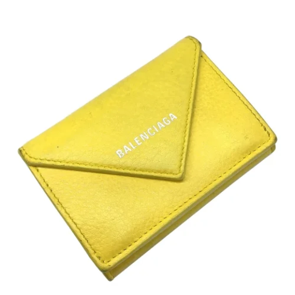 Balenciaga Vintage Pre-owned Leather wallets Yellow Unisex