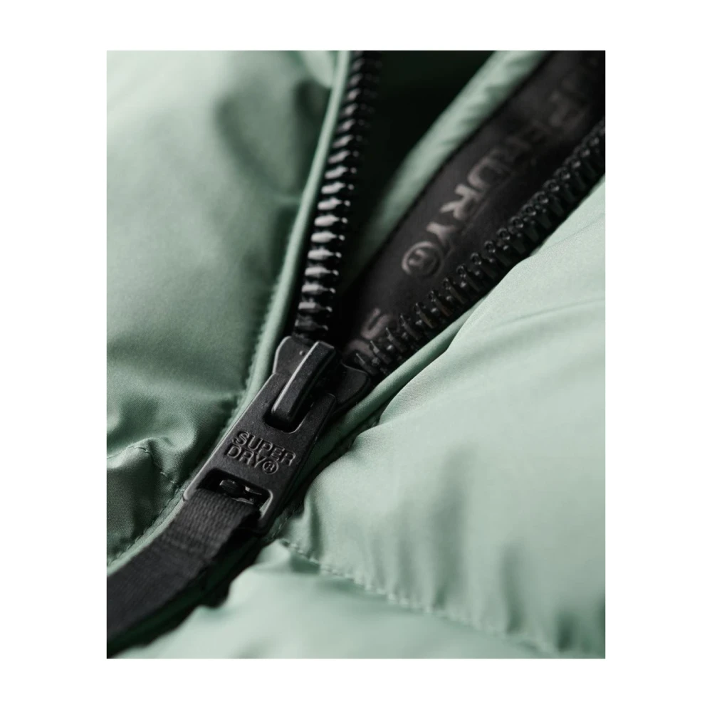 Superdry Gerecyclede Polyester Gewatteerde Hoodie Jas Green Dames