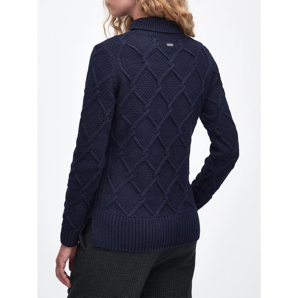 Barbour Blauwe Roll Neck Sweater Blue Dames