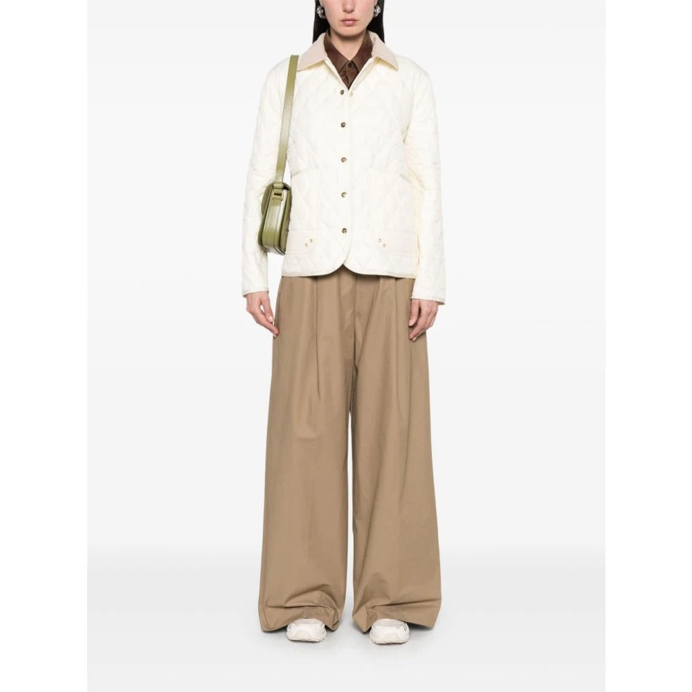 Fay Witte Ribfluwelen Kraag Overhemd Lange Mouwen White Dames