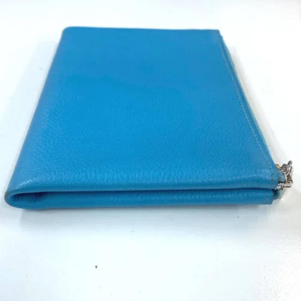 Hermès Vintage Pre-owned Leather pouches Blue Dames