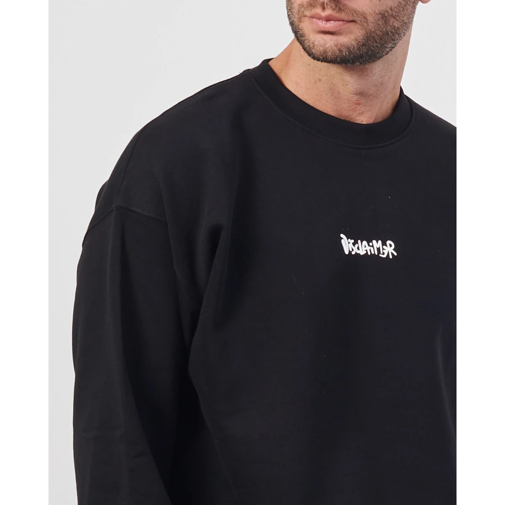 Disclaimer Zwarte longsleeve met logo Black Heren