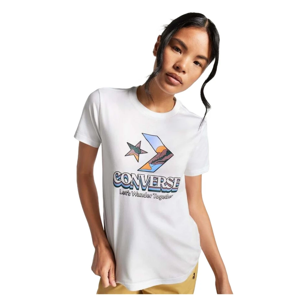 Converse Star Chevron Infill T-shirt White Dames