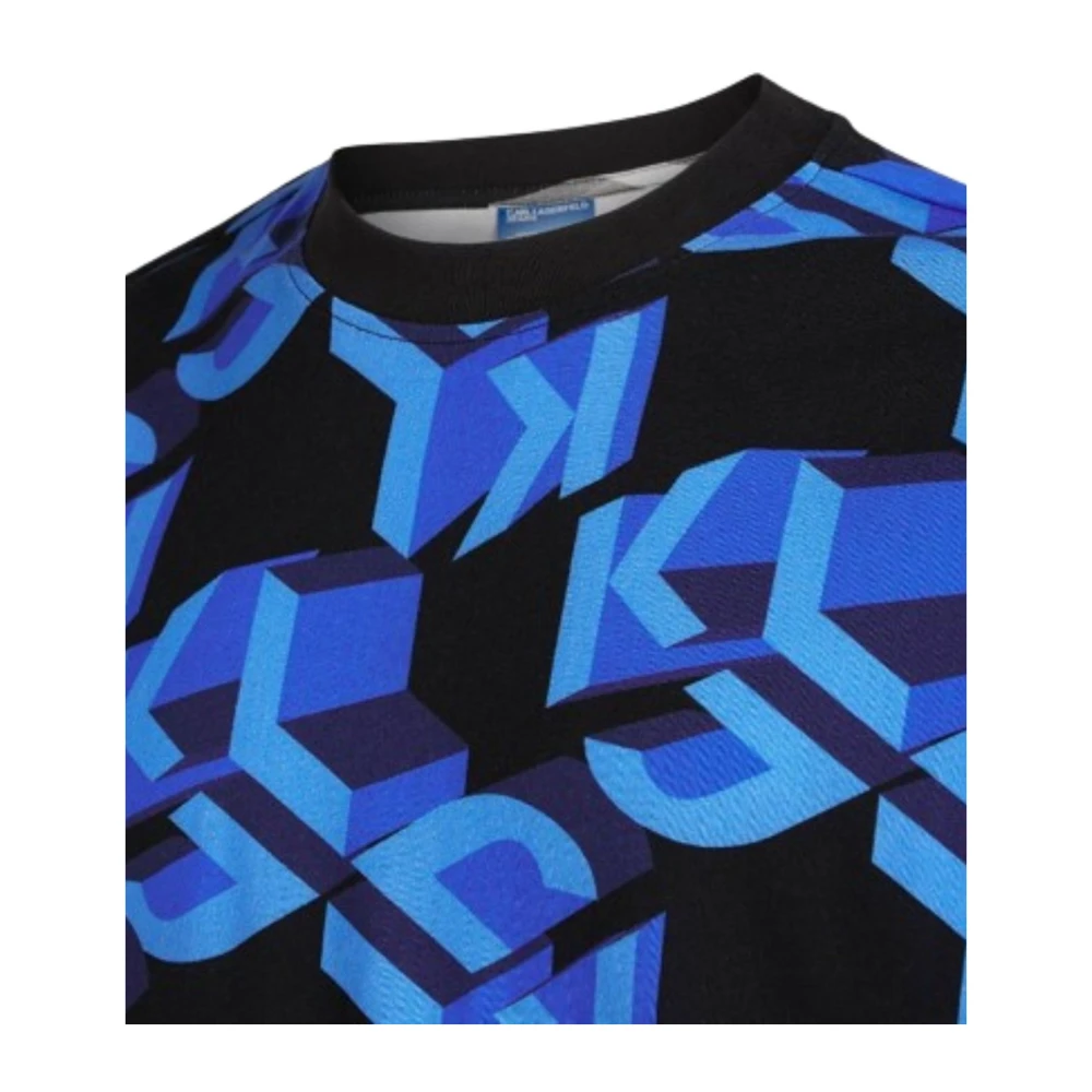 Karl Lagerfeld Relaxed Monogram Tee voor Mannen Blue Heren