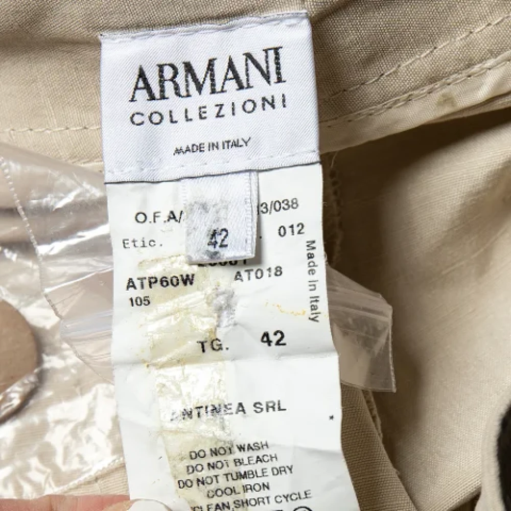 Armani Pre-owned Fabric bottoms Beige Dames