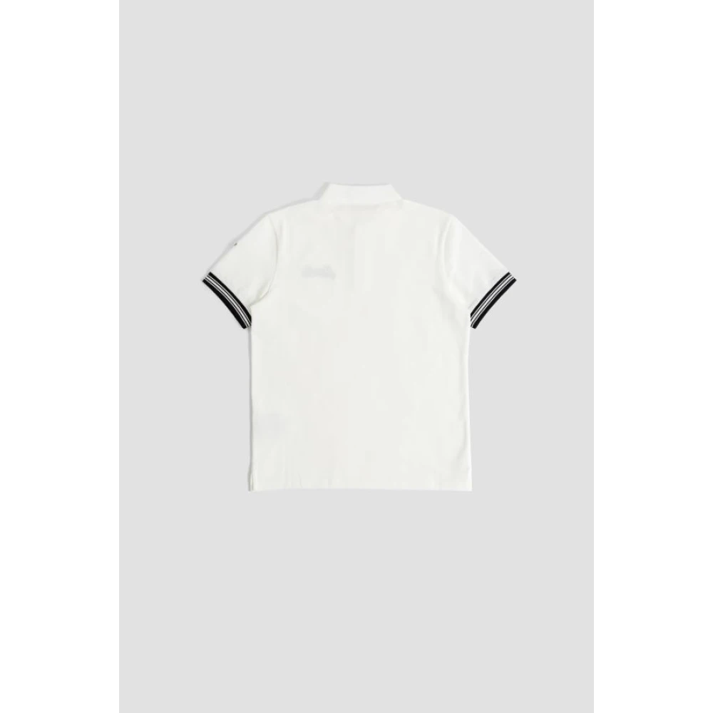 Moncler Wit Geborduurd Poloshirt White Heren