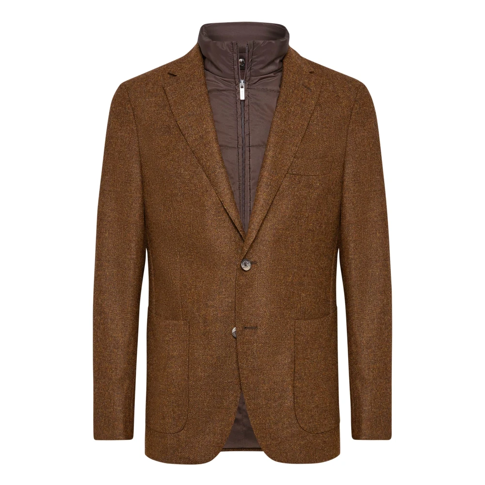 Boggi Milano Wol wollen jas met afneembare bij Brown Heren