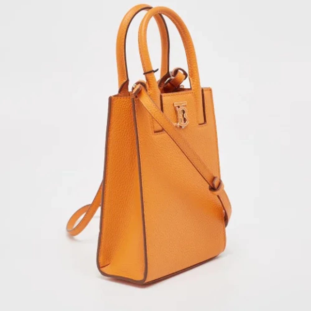 Burberry Vintage Pre-owned Leather totes Orange Dames