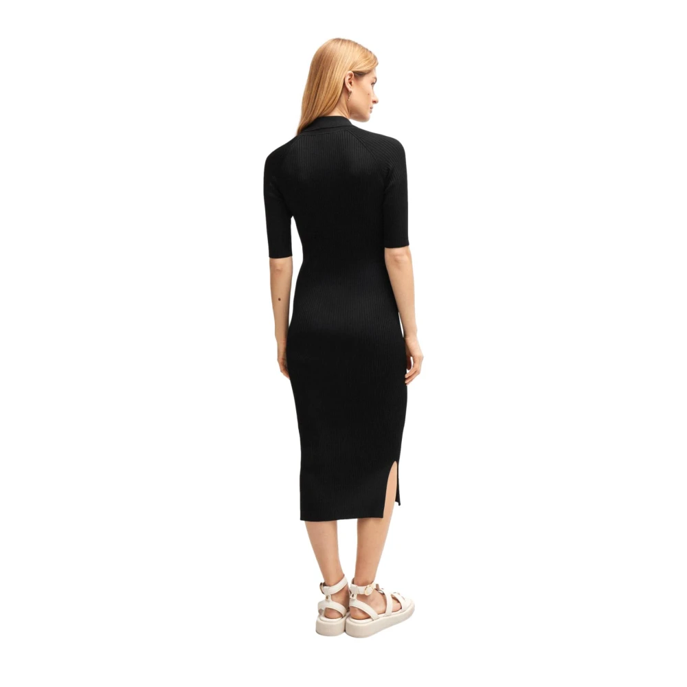 Hugo Boss Veelzijdige Knoopjurk met Dubbel Monogram Black Dames