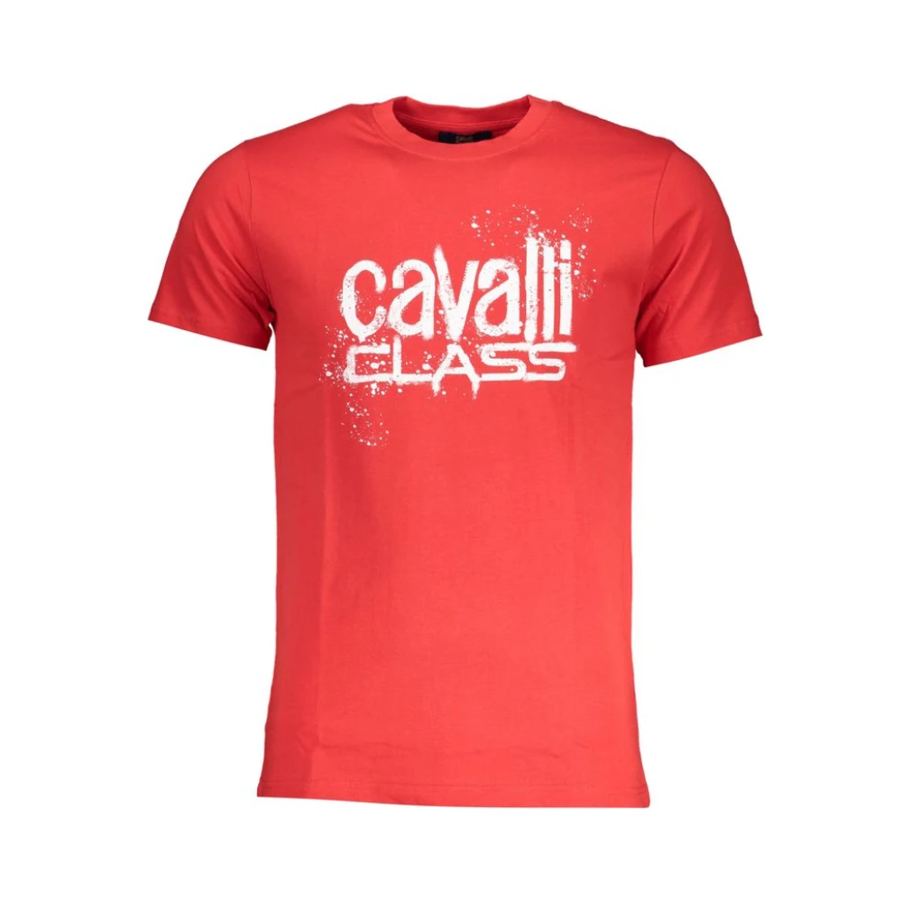 Cavalli Class Short Sleeved Crew Neck T-Shirt - Male - T-Shirts - Red - Xl - Tops